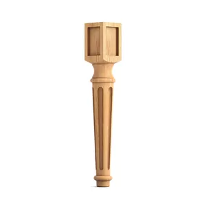 Add a modern touch to your table with these hardwood legs, featuring tapered shape, fluted texture a..